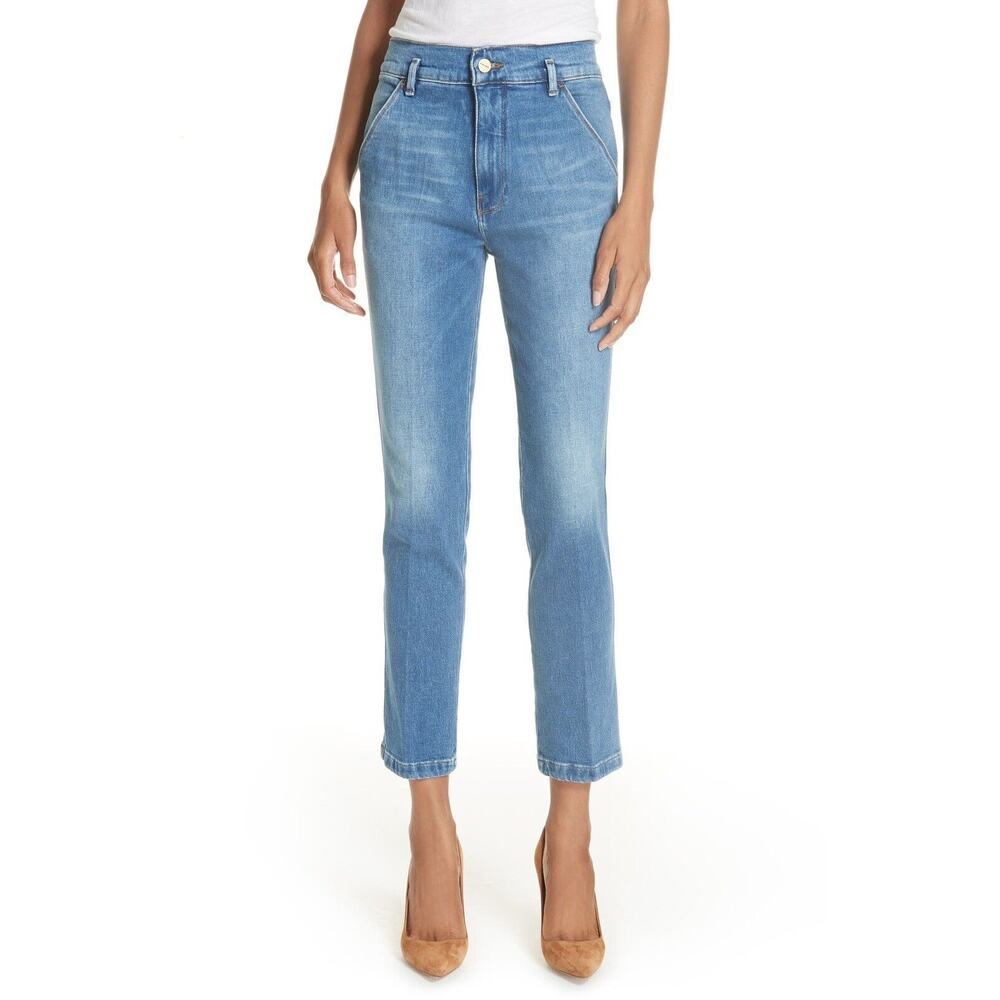 $260 FRAME Le Slender Straight Leg Jeans Thistle LSLTR969 Designer High Rise 27